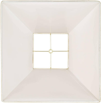 Large Beige Linen Set of 2 Square Lamp Shades 7X17X13 (Spider) | 7" Top X 17" Bottom X 12" High X 13" Slant Replacement for Table + Floor Lamps Tapered Shade Pre-Assembled Harp + Finial5