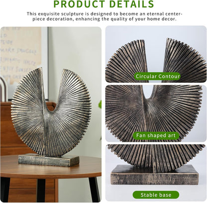 Modern Abstract round Decorative Sculpture , Dining Living Room Desk Decor,Geometric Home Decor Statues,Shelf Top Decor Aesthetics,Making It Perfect for Placing Coffee Tables or Office Shelves6