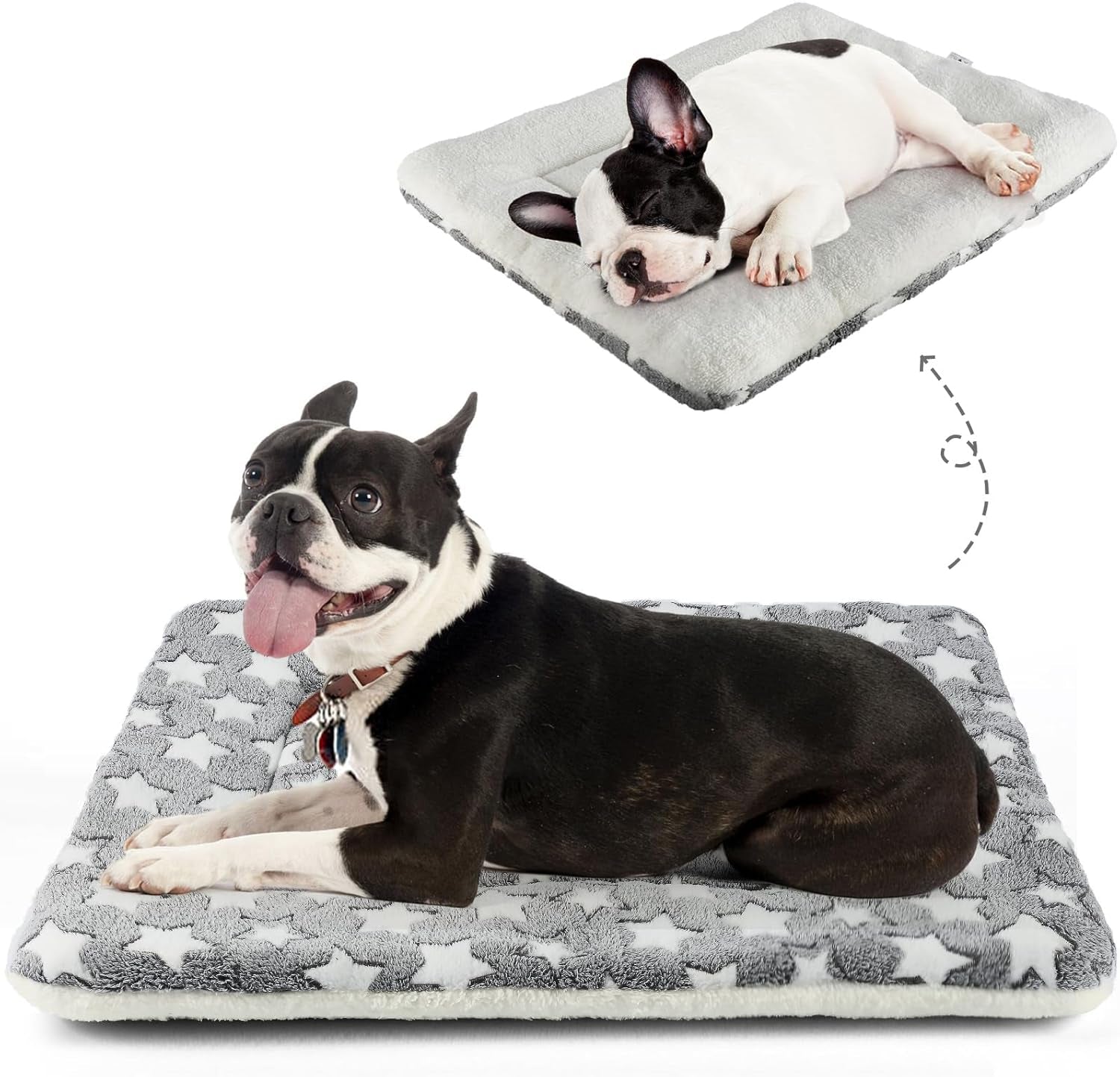 mora-pets-cat-bed-dog-crate-pad-ultra-soft-pet-bed-with-cute-star-print-washable-crate-mat-for-small-dogs-and-indoor-cats-reversible-fleece-dog-kennel-pad-cat-carrier-mat-14-x-17-5-inch-grey