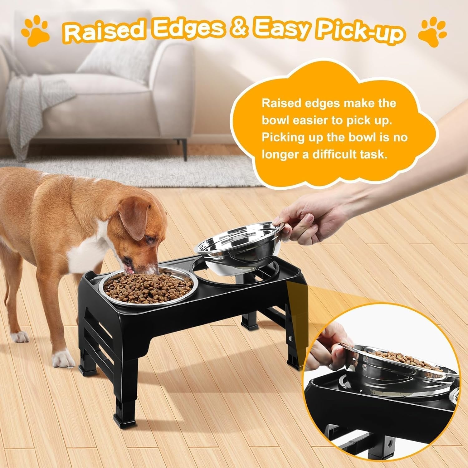 comesoon-elevated-dog-bowls-for-small-medium-dogs-3-height-adjustable-raised-stand-with-2-thick-6-stainless-steel-food-bowls-non-slip-feeder-adjusts-to-2-75-6-7-5-black