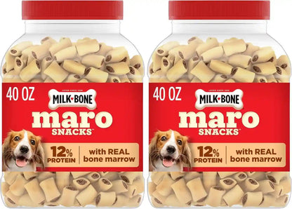 Milk-Bone Marosnacks Small Dog Treats with Real Bone Marrow, 40 Oz. Canister | Dog Treats with 12% Protein16