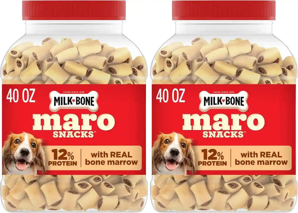 Milk-Bone Marosnacks Small Dog Treats with Real Bone Marrow, 40 Oz. Canister | Dog Treats with 12% Protein16