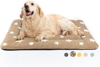 Mora Pets Cat Bed for Indoor Cats Washable Dog Crate Pad Cute Star Dog Bed Mat for Small Dogs Pet Kennel Pad for Cage Soft Flat Puppy Kitten Cushion Sleeping Anti-Slip Grey 22 X 138