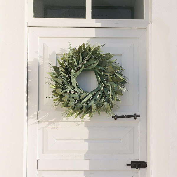 26" Large Artificial Eucalyptus Wreath with Seeds for Front Door(Green) | 3 Different Shape of Eucalyptus Leaves, Realistic Fake Wreath, for Window/Farmhouse/Porch/Home/Holiday/Wall/Outdoor Decor7