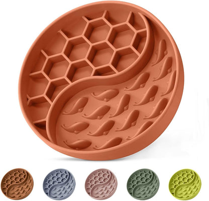 Slow Feeder Dog Bowls, Silicone Pet Food Bowls with Suction Cups, Non-Slip Dog Feeding Slow down Pet Eating Speed for Fast Eaters, Anxiety Relief & Fun Added (Pink)11