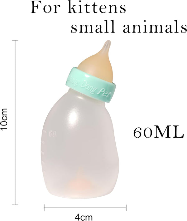 Doggiema Kittens Feeder Bottle,Silicone Feeding Nipple and Syringes | Angled Bottle Suitable for Kitten Feeding,Bottle Ventilation System,Three Types of Nipple Can Cover Kitten'S Different Ages7