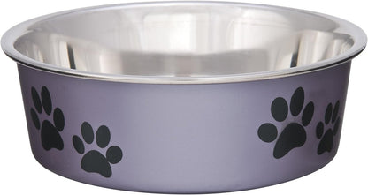 Loving Pets Bella Dog Bowls- Stainless Steel Dog & Cat Bowls - Spill Proof Dog Food Bowl, Cat Bowl, Puppy Essentials & Pet Supplies Great for Home & Travel (Medium 20-35 Lbs, Blueberry)20