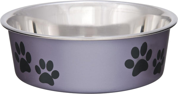 Loving Pets Bella Dog Bowls- Stainless Steel Dog & Cat Bowls - Spill Proof Dog Food Bowl, Cat Bowl, Puppy Essentials & Pet Supplies Great for Home & Travel (Medium 20-35 Lbs, Blueberry)20