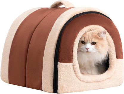 Hollypet Cat Bed Cave for Indoor Cats for Pets up to 15 Lbs, Pineapple | Warm Cat Bed Cats Cave Condo, Covered Kitty House with Removable Washable Cushion, Cozy Enclosed Pet Bed for Small Dogs11