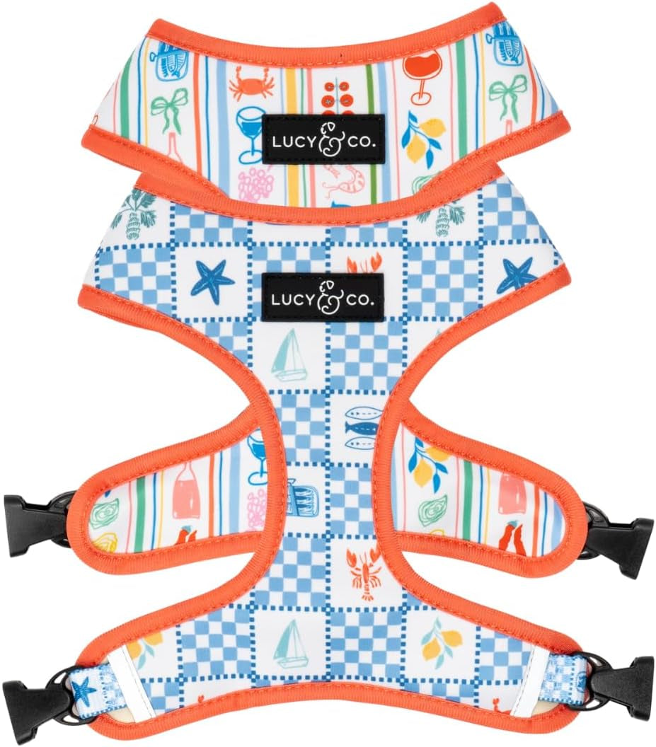 lucy-co-reversible-dog-harness-water-repellent-neoprene-dual-print-design-easy-swap-style-adjustable-comfort-fit-take-a-bow-reversible-harness-small
