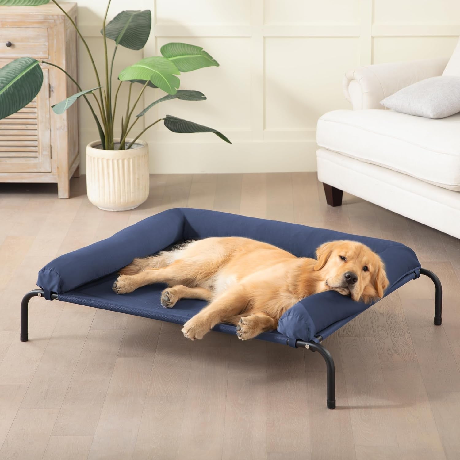 western-home-cooling-elevated-dog-bed-for-large-dogs-portable-indoor-outdoor-raised-dog-bed-with-breathable-mesh-chew-proof-pet-hammock-cots-with-removable-and-waterproof-bolsters