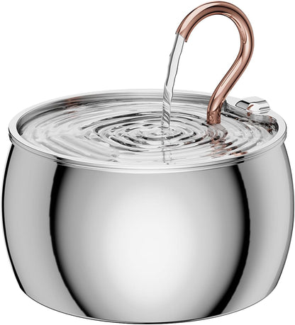 2.5L/84Oz Gooseneck Cat Water Fountain Stainless Steel Quiet | Kitty Spout Cat Fountain for Drinking, Pet Water Fountain for Cats Inside, Automatic Cats Water Dispenser, for Pets1