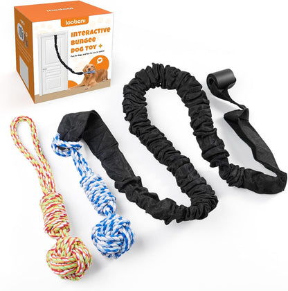 LOOBANI Outdoor Bungee Tug Toy, Interactive Tree Hanging Dog Toys, Black | Durable, Tug of War, Exercise Play Cord & Tether, Chew Rope Toy, Muscle Building & Bite Training, for Small to Large Dogs12