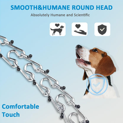 Prong Collar for Dogs, Dog Training Collar for Small Medium Large Dogs | Dog Pinch Collar, Adjustable Size, No Pull, Quick Release Buckle, Hook 360° Swivel, High Quality, Extra Link and Rubber Cap5