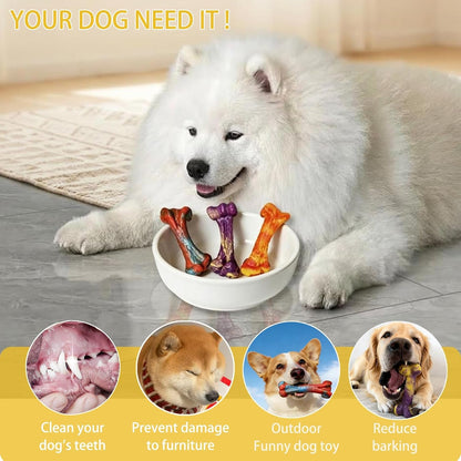 3-Pack Dog Chew Toys for Aggressive Chewers, Indestructible Bone | Tough Dog Toys for Medium Large Breed to Keep Them Busy,Dental Textured, Long Lasting,Beef Flavor2