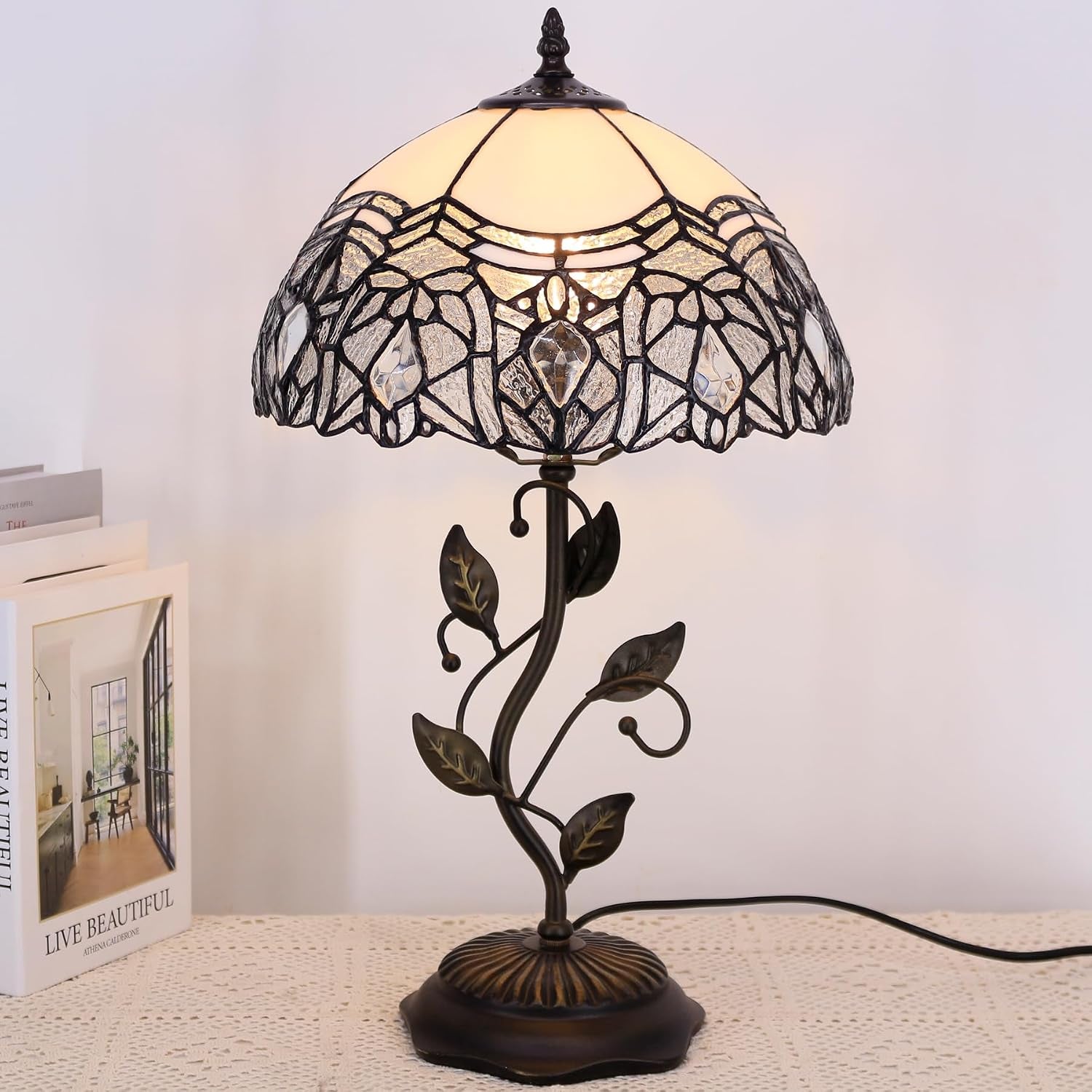 table-lamp-base-replacement-only-n-w-6-h-20-inch-fit-for-8-10-12-inch-tiffany-style-stained-glass-lampshade-dark-bronze-finish-resin-push-switch-on-cord