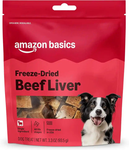 Amazon Basics Freeze-Dried Raw Single Ingredient Dog Treats (Previously Wag), Beef Liver, High Protein, Grain-Free, 3.3 Ounce (Pack of 1), Packaging May Vary1