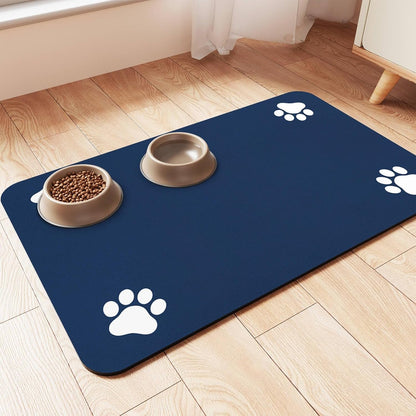 Pet Feeding Mat-Absorbent Pet Placemat for Food and Water Bowl, with Waterproof Rubber Backing, Quick Dry Water Dispenser Mat for Dog and Cat (20"X12", Striped Dark Gray)14