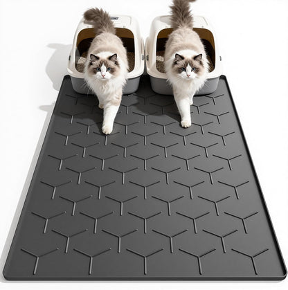 Garoopion Silicone Cat Litter Mat Large 40" X 28", Easy to Clean, Gray | Large Size Waterproof Silicone Mat with Raised Edges, Catch Litter, Protect Floor from Urine, Multi-Use for Dog/Sink/Kitchen9