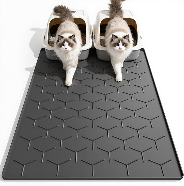 Garoopion Silicone Cat Litter Mat Large 40" X 28", Easy to Clean, Gray | Large Size Waterproof Silicone Mat with Raised Edges, Catch Litter, Protect Floor from Urine, Multi-Use for Dog/Sink/Kitchen9