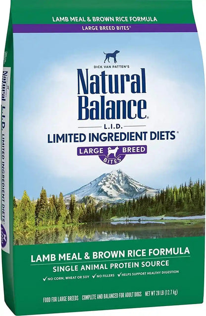 Natural Balance Limited Ingredient Large Breed Dry Dog Food - Complete Nutrition for Large Breeds - Wholesome Grains Brown Rice Recipe - Limited Ingredient Formula - 26 Lb - Lamb & Brown Rice13