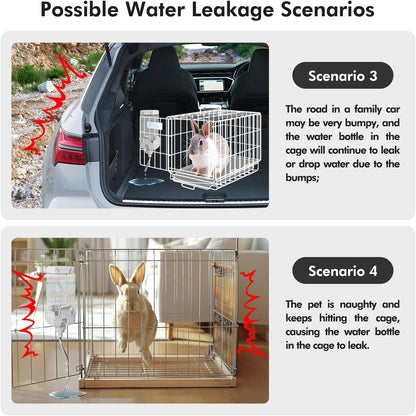 Vannon 30Oz Small Pet Water Bottle for Cage with Top Fill Design, Grey | Top-Fill Small Pet Water Bottle with Leak-Resistant Nozzle, Bpa-Free Materials, and Stable Dual Clips for Everyday Hydration.4