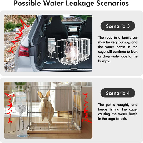 Vannon 30Oz Small Pet Water Bottle for Cage with Top Fill Design, Grey | Top-Fill Small Pet Water Bottle with Leak-Resistant Nozzle, Bpa-Free Materials, and Stable Dual Clips for Everyday Hydration.4