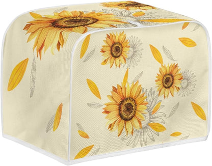 Watercolor Sunflower Toaster Oven Cover Dustproof Home Kitchen Appliance Covers Universal Fit Most Standard 4 Slice Toaster, Machine Washable1