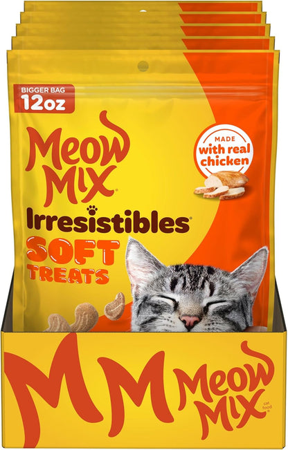Meow Mix Irresistibles, Soft Cat Treats Made with Real Salmon, 5 Pouches | 3-Oz Bags, Treats Have a Soft, Tender Texture That’S Deliciously Moist, for Training and Everyday Treating7
