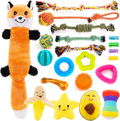 LOYEE 8 Pack Puppy Toys for Small Dogs, Luxury Dog Chew Toys with Squeaky Plush Toys, Rope Toys and Ball, Teething Toys for Puppy Supplies8