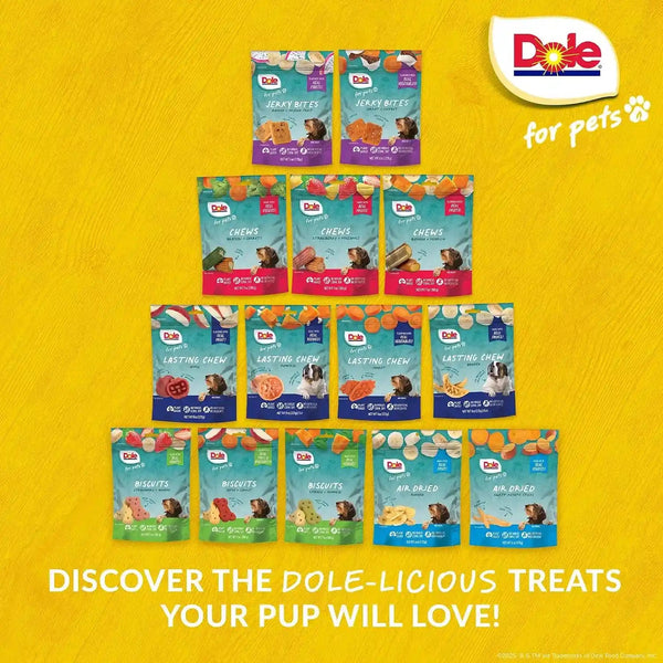 Dole for Pets Freshly Fetched Dog Chews with Banana and Pumpkin Flavor, No Wheat Corn Soy Artificial Flavors Colors or Preservatives, Chewy Center Firm Texture, 7.5 Oz6