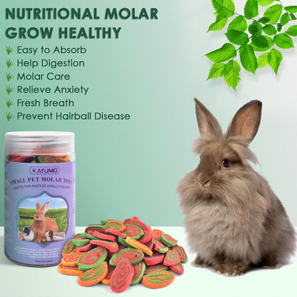 KATUMO Rabbit Toys, 220G / 7.7Oz Rabbit Treats Bunny Chews Guinea Pig Molar Treats for Bunny, Hamster, Chinchilla, Gerbil, Other Small Rodents4