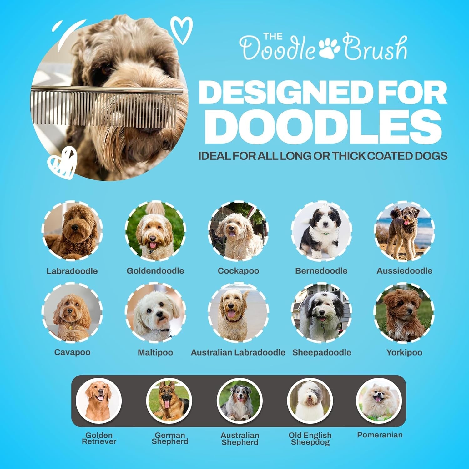 the-doodle-brush-metal-dog-combs-for-grooming-matting-finishing-comb-large-stainless-steel-dog-grooming-comb-removes-knots-tangles-mats-poodles-labradoodle-cockapoo-pet-combs-gentle-care