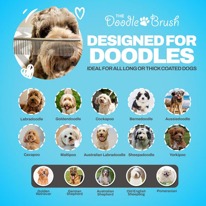 The Doodle Brush Metal Dog Combs for Grooming Matting, Finishing Comb | Large Stainless Steel Dog Grooming Comb, Removes Knots, Tangles, Mats, Poodles, Labradoodle, Cockapoo Pet Combs, Gentle Care7