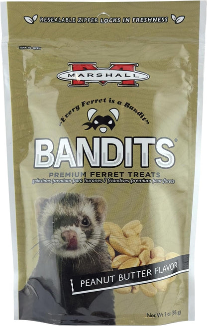 Marshall Bandits Premium Ferret Treats – Peanut Butter Flavor – 3 Oz – Soft, Chewy Snacks for Training, Bonding & Daily Treating1