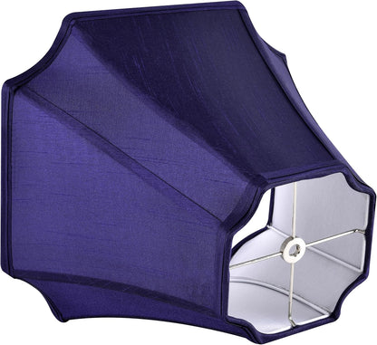 Square Lamp Shade for Table Lamps,6.5"X13.2"X10.6" Blue Lamphade Bell | 0.41" Spider,Blue,Natural Faux Silk,Medium Deco Lamp Shade Replacement for Small Floor Lamps Living Room,Fold Easy Assembly6