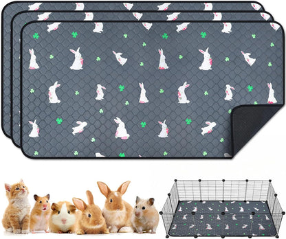 2 Pack Guinea Pig Cage Liners, Washable Guinea Pig Pee Pads Waterproof Reusable & anti Slip Guinea Pig Bedding Fast and Super Absorbent Pee Pad Tarp Bottom for Small Animals (Dark Grey 24" X 47")8