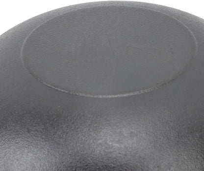 9.84 Inch Cast Iron Wok with Wooden Lid – Large-Capacity Heavy Duty Flat Base Stir Fry Pan with Dual Handles for Gas, Induction, Electric Ceramic Stoves, Even Heat(25Cm)9
