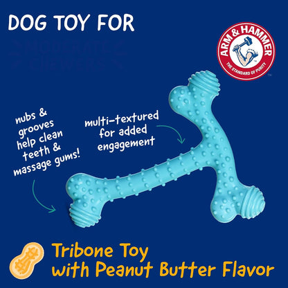 Arm and Hammer Nubbies T-Bone Dental Dog Chew Toy with Peanut Butter Flavor, TPR Nubs Clean Teeth and Gums, Durable Nylon Chew for Aggressive Chewers, Helps Reduce Plaque and Tartar2