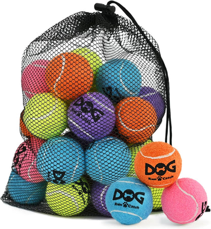 INSUM Small Tennis Balls for Dogs - 2 Inch 20 Pack Squeaky Dog Balls | Built in Squeaker, Durable, SGS Non-Toxic Test, Mini Tennis Balls for Small Breeds, with Mesh Bag1