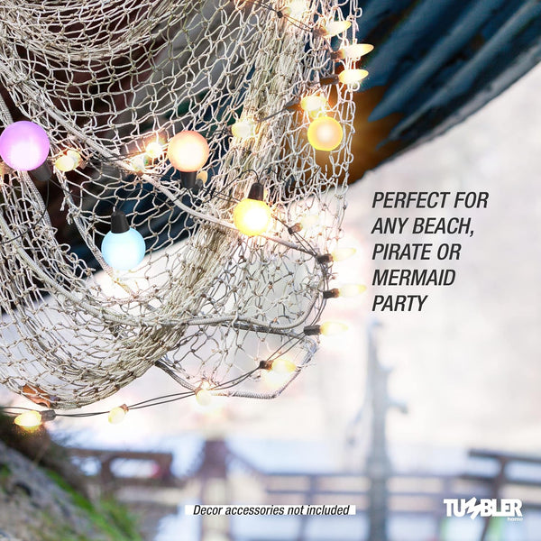 Fishing Net Decor, 5X10 Fish Net Decorations for Beach Decor or Party, 2Pcs | Fish Netting for Decoration of Mermaid, Pirate, Tiki, Halloween, Ocean or Beach Theme Party or Room, Real Recycled Fishnet5