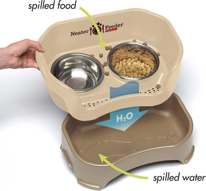 Neater Feeder Deluxe Mess-Proof Elevated Dog Bowls for Small Dogs (Up to 19 Lbs), 2 Height Adjustable (6” & 7.5”) No-Spill Raised Dog Bowl Stand, Stainless Steel Food Bowl Set, Made in USA, Cappuccino3