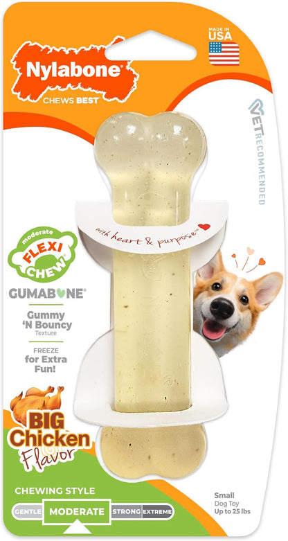 Nylabone Original Bone Flexi Chew Toy for Dogs, Flexible Dog Toys for Moderate Chewers, Chicken Flavor, Small, 1 Count | Dog Toys for Small Dogs up to 25 Lbs, Flexible Material, Gentle on Teeth, Freezable, Bouncy, Great for Seniors10