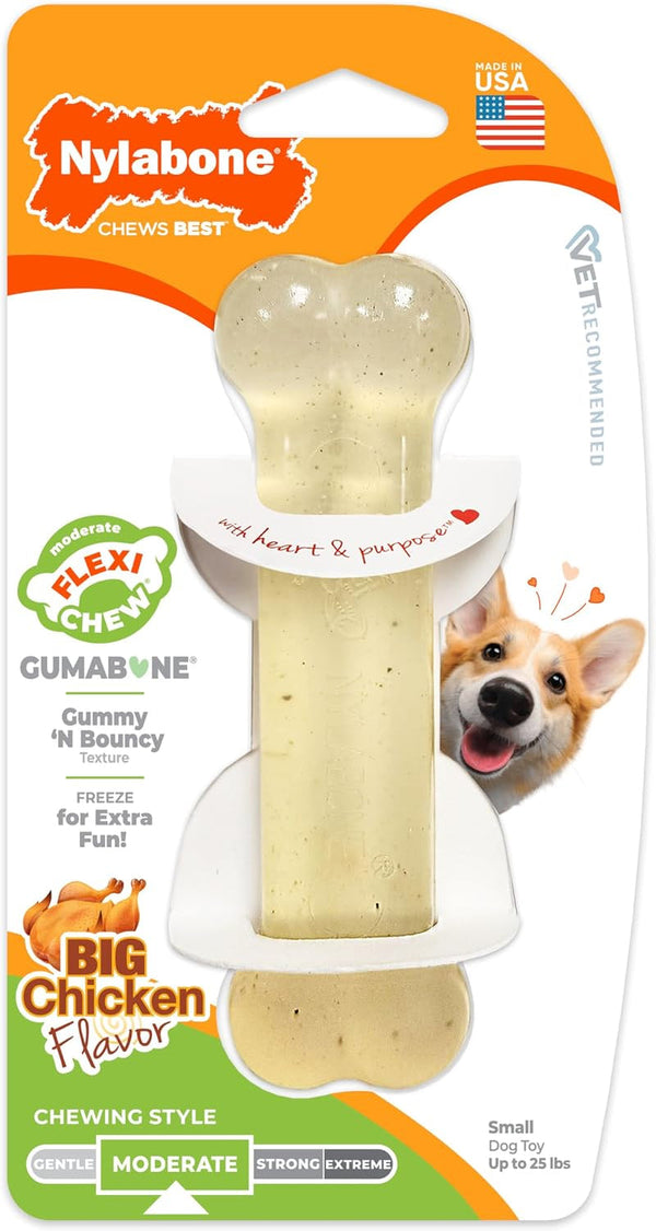 Nylabone Original Bone Flexi Chew Toy for Dogs, Flexible Dog Toys for Moderate Chewers, Chicken Flavor, Small, 1 Count | Dog Toys for Small Dogs up to 25 Lbs, Flexible Material, Gentle on Teeth, Freezable, Bouncy, Great for Seniors10