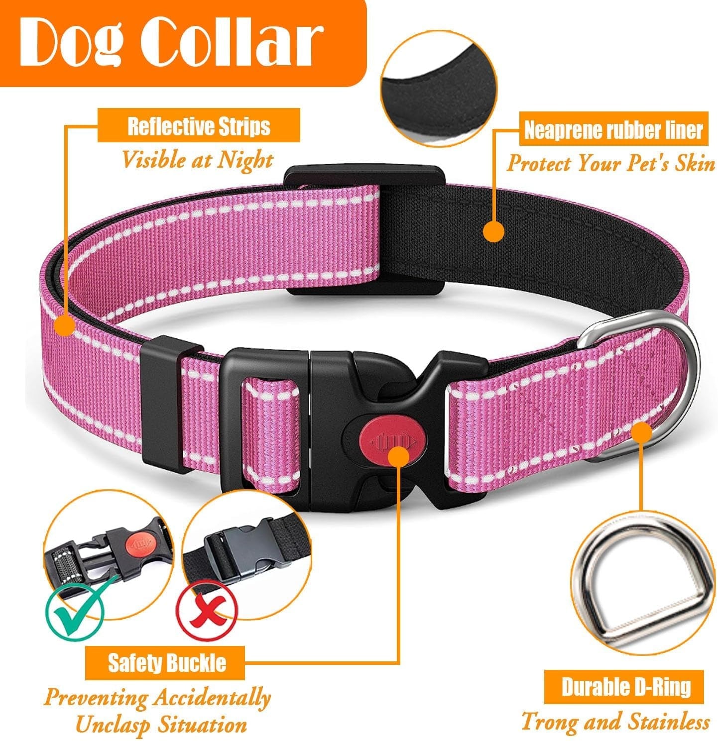 lobeve-no-pull-dog-harness-collar-leash-set-includes-dog-seat-belt-collapsible-bowls-poop-bag-dispenser-ideal-for-training-walking-hiking-fits-small-to-large-dogspink-l