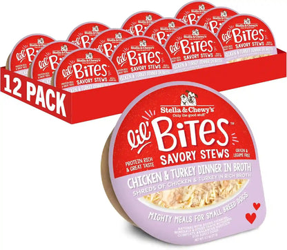 Stella & Chewy'S Lil Bites Savory Stews for Small Breeds Chicken Dinner in Broth, 2.7 Oz. Cups (Pack of 12)17