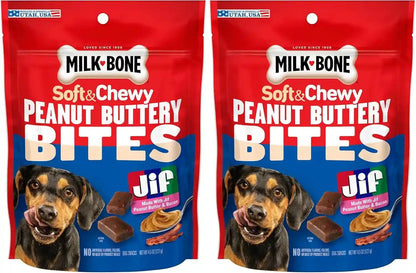 Milk-Bone Soft & Chewy Peanut Buttery Bites, 11.8 Oz. Bag | Soft Dog Treats with Jif Peanut Butter22