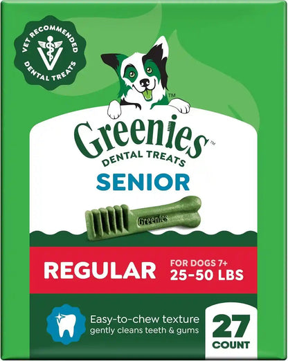 Greenies Senior Teenie Size Adult Natural Dental Dog Treats, 96 Count | Veterinarian-Recommended, Cleans Teeth, Freshens Breath, Supports Joint Health, Dogs 7+ (5-15 Lbs), 27 Oz. Pack14