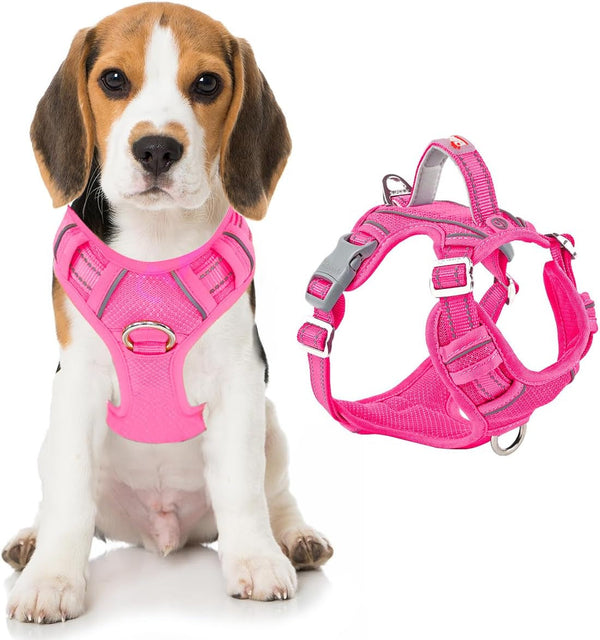 BARKBAY Dog Harness No Pull with ID Tag Pocket - Heavy Duty, Reflective, Easy Control for Large Dogs(Blue,L)30