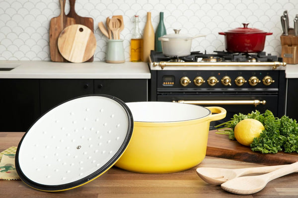 4-Piece Enameled Cast Iron Set, Oven Safe and Suitable for All Cooktops – Includes 5.7 Quart Dutch Oven Pot with Lid and 2.2 Quart Saucepan with Lid (Limoncello)7